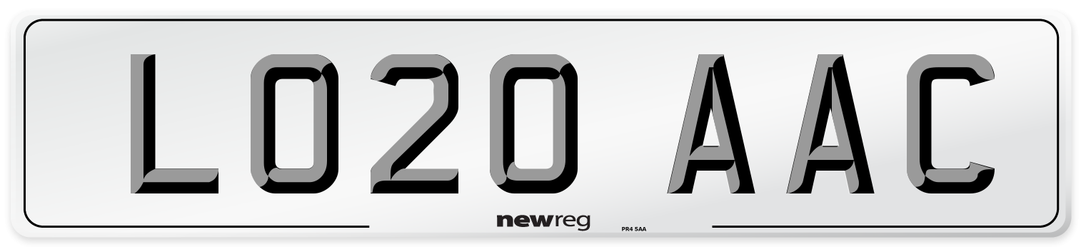LO20 AAC Number Plate from New Reg